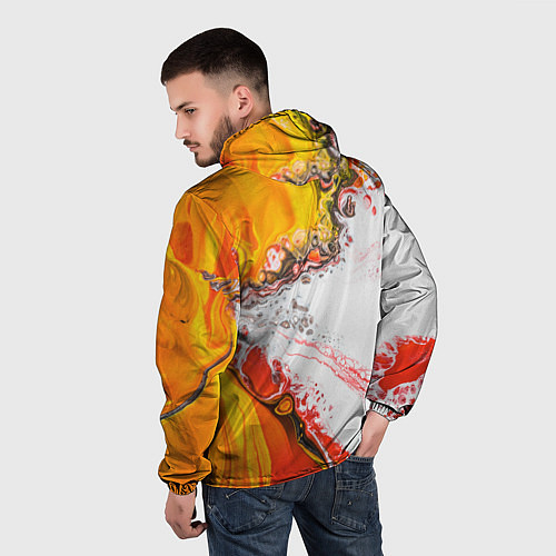 Мужская ветровка Рисунок желтой краской / 3D-Белый – фото 4