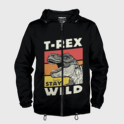 Ветровка с капюшоном мужская T-rex Wild, цвет: 3D-черный