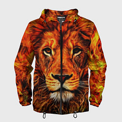 Ветровка с капюшоном мужская LION, цвет: 3D-черный