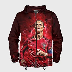 Ветровка с капюшоном мужская Cristiano Ronaldo Portugal, цвет: 3D-черный