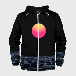 Ветровка с капюшоном мужская Цифровой восход, цвет: 3D-белый