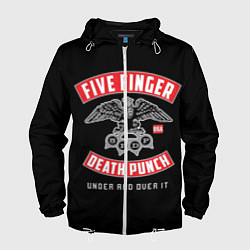 Ветровка с капюшоном мужская Five Finger Death Punch 5FDP, цвет: 3D-белый