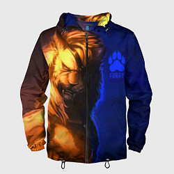 Ветровка с капюшоном мужская Furry lion, цвет: 3D-черный