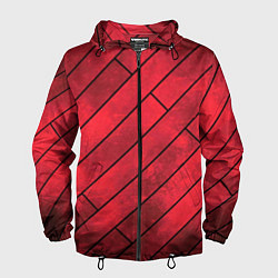 Ветровка с капюшоном мужская Red Boards Texture, цвет: 3D-черный