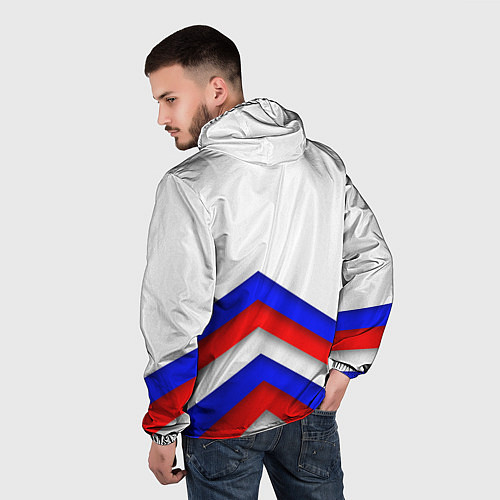 Мужская ветровка РОССИЯ ФОРМА АБСТРАКТНЫЙ / 3D-Белый – фото 4