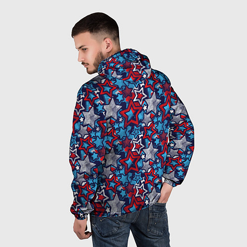 Мужская ветровка 3D звездочки / 3D-Белый – фото 4