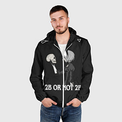 Ветровка с капюшоном мужская 2B OR NOT 2B, цвет: 3D-белый — фото 2