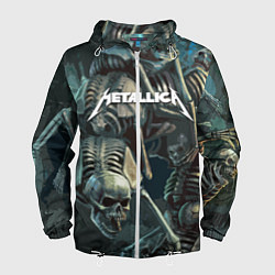 Ветровка с капюшоном мужская Metallica Metal Skull, цвет: 3D-белый