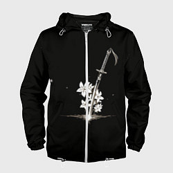Ветровка с капюшоном мужская Nier - Sword and Flowers, цвет: 3D-белый