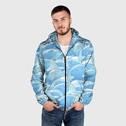 Ветровка с капюшоном мужская О МОЕМ ПЕРЕРОЖДЕНИЕ В СЛИЗЬ, цвет: 3D-черный — фото 2