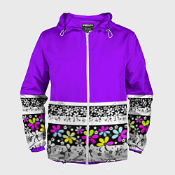 Мужская ветровка Яркий фиолетовый цветочный