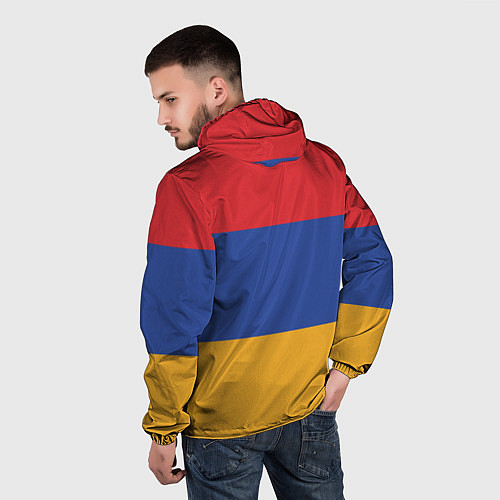 Мужская ветровка Armenia coat of arms and flag / 3D-Черный – фото 4