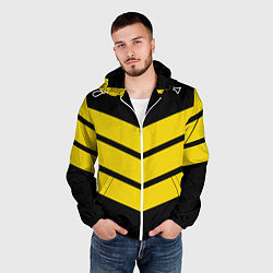 Ветровка с капюшоном мужская Три полоски, цвет: 3D-белый — фото 2