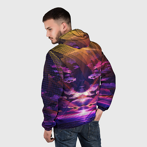 Мужская ветровка Закат Облака / 3D-Черный – фото 4
