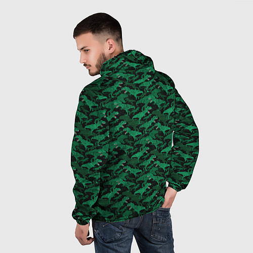 Мужская ветровка Динозавры / 3D-Черный – фото 4