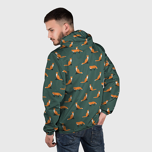 Мужская ветровка Лисы паттерн / 3D-Белый – фото 4