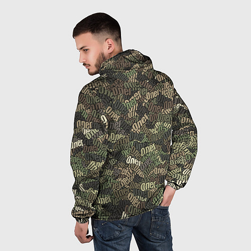 Мужская ветровка Именной камуфляж Олег / 3D-Белый – фото 4