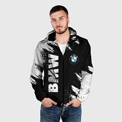 Ветровка с капюшоном мужская BMW GRUNGE БМВ ГРАНЖ, цвет: 3D-черный — фото 2