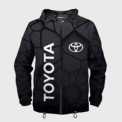 Ветровка с капюшоном мужская Toyota 3D плиты, цвет: 3D-черный
