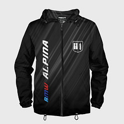 Ветровка с капюшоном мужская Текстура BMW Alpina, цвет: 3D-черный