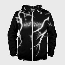 Ветровка с капюшоном мужская GHOSTEMANE Lightning Гостмейн Молния Надпись, цвет: 3D-белый