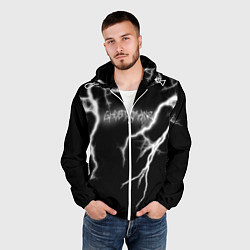 Ветровка с капюшоном мужская GHOSTEMANE Lightning Гостмейн Молния Надпись, цвет: 3D-белый — фото 2