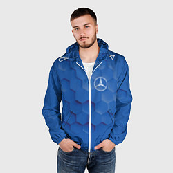 Ветровка с капюшоном мужская Мерин - реально лучшая тачка!, цвет: 3D-белый — фото 2