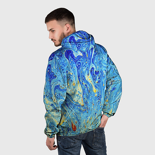 Мужская ветровка Сползающие краски / 3D-Белый – фото 4