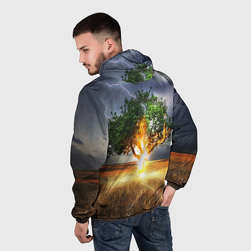 Мужская ветровка Удар молнией / 3D-Белый – фото 4