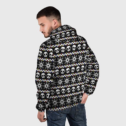 Мужская ветровка Свитер с черепами / 3D-Черный – фото 4