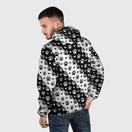 Мужская ветровка Следы от Лап / 3D-Белый – фото 4
