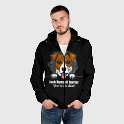 Ветровка с капюшоном мужская Джек-Рассел-Терьер Jack Russell Terrier, цвет: 3D-черный — фото 2