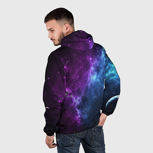 Мужская ветровка NEON GALAXY НЕОНОВЫЙ КОСМОС / 3D-Белый – фото 4