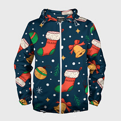 Мужская ветровка Новогодний, рождественский узор