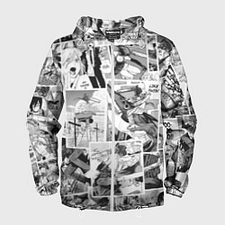 Ветровка с капюшоном мужская Chainsaw Man Человек-бензопила манга, цвет: 3D-белый