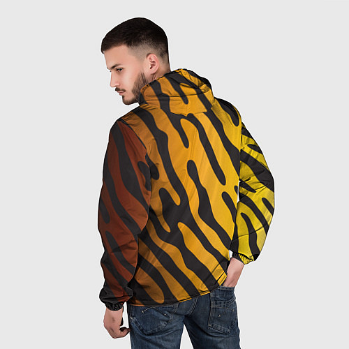 Мужская ветровка Рычащий тигр голова / 3D-Белый – фото 4