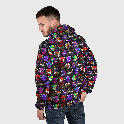 Мужская ветровка Geometry Dash: Heroes / 3D-Белый – фото 4