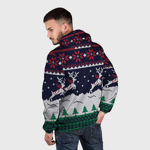 Мужская ветровка СВИТЕР С ОЛЕНЯМИ DEER SWEATER / 3D-Белый – фото 4