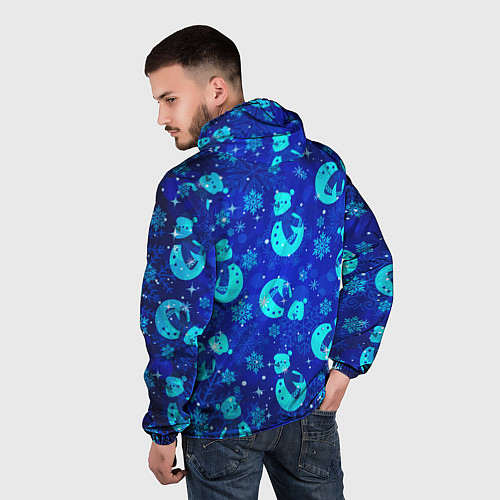 Мужская ветровка Заморозки Снеговики во льдах / 3D-Черный – фото 4