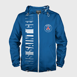 Ветровка с капюшоном мужская PSG PARIS SAINT GERMAIN WHITE LINE SPORT, цвет: 3D-белый