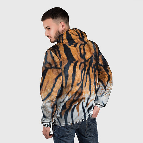 Мужская ветровка Шкура тигра Новый год 2022 / 3D-Черный – фото 4