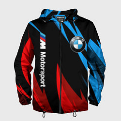 Ветровка с капюшоном мужская BMW Логотип Узор, цвет: 3D-черный