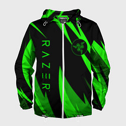 Ветровка с капюшоном мужская RAZER GREEN, цвет: 3D-белый