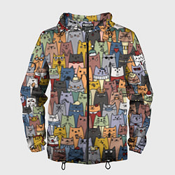 Ветровка с капюшоном мужская The Коты, цвет: 3D-черный