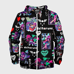 Ветровка с капюшоном мужская DELTARUNE PATTERN ART ГЕРОИ ДЕЛЬТАРУН, цвет: 3D-белый
