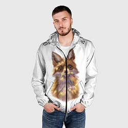 Ветровка с капюшоном мужская Fox with a garland, цвет: 3D-черный — фото 2