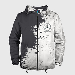 Ветровка с капюшоном мужская Mercedes-Benz Клякса, цвет: 3D-черный