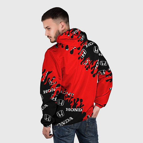 Мужская ветровка Honda нарисованный огонь / 3D-Белый – фото 4