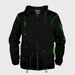 Ветровка с капюшоном мужская Neon Green Light, цвет: 3D-черный