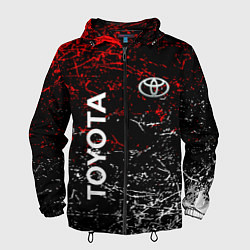 Ветровка с капюшоном мужская Toyota брызги, цвет: 3D-черный